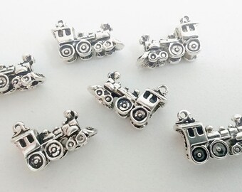 6 x resultados de tren colgante Plata 13 mm encanto provee transporte de transporte de vehículo auto