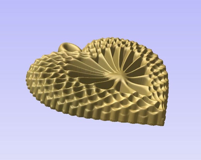 Heart shaped pendant 3D STL model for cnc carving vectric aspire cut3d artcam 3d printer