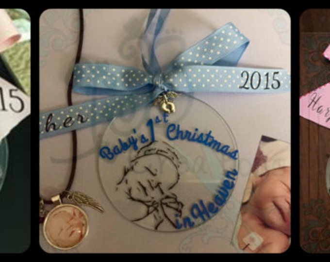 Baby's First Christmas in Heaven Glass Ornament Girl or Boy Angel Ornament 2016