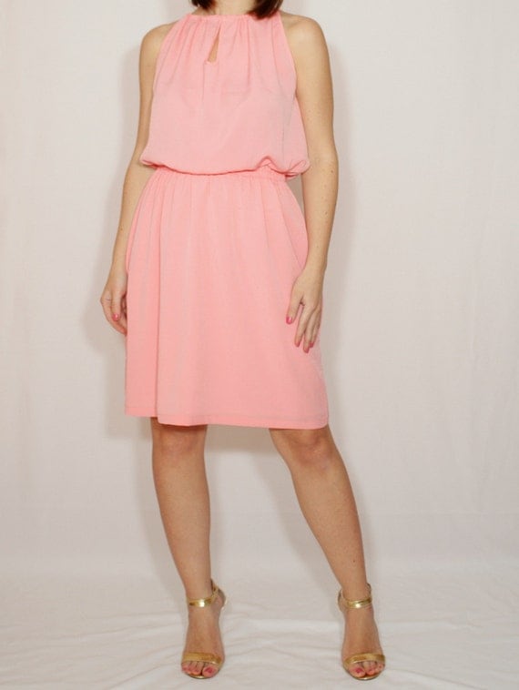 short sleeve coral dress