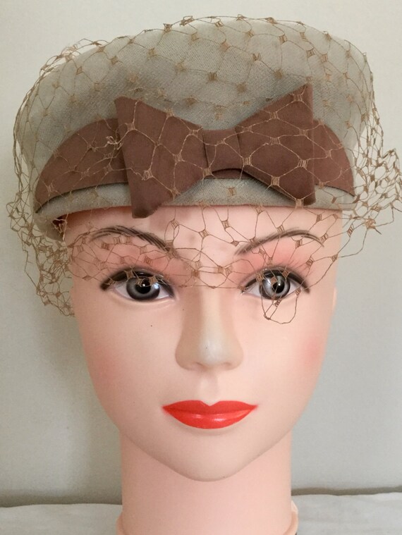 PillBox Hat Vintage Hat 1950s Hat