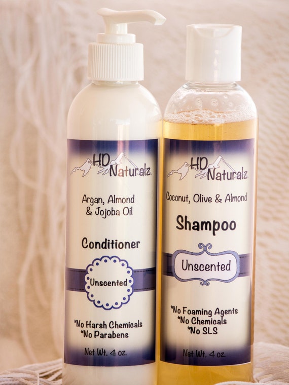 Unscented Shampoo and Conditioner Chemical Free Hair Care