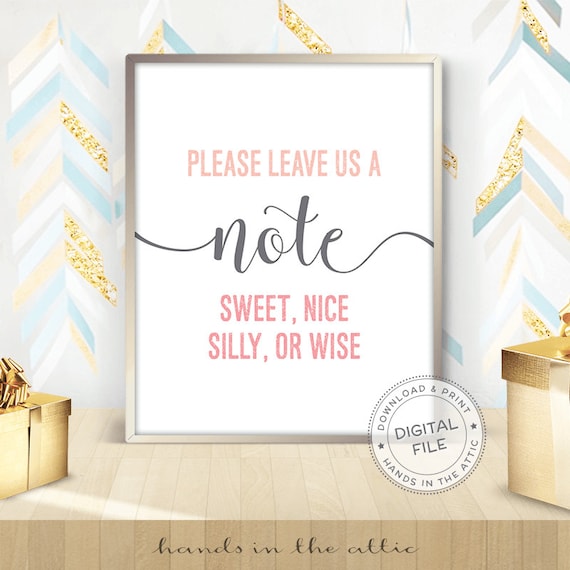 Please leave us a note, guestbook sign, best wishes sign, reception table, wedding