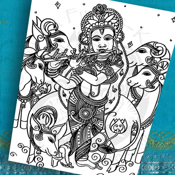 KRISHNA COLORING PAGE