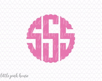 Scalloped Monogram, SVG, Scalloped Alphabet, Circle Monogram SVG, Monogram Alphabet, Svg Fonts, Cricut Fonts, Silhouette Cut Files, monogram