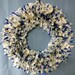 20" Blue, Cream and Gold Shabby Chic Wreath