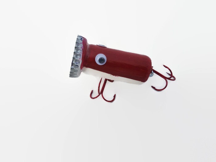 Wine Cork Fishing Lure Red and White Popper Father's