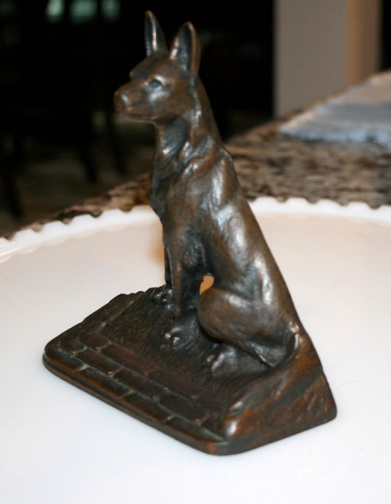 heinrich hirschler bronze dog bookends