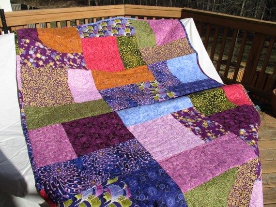 quilted throw bed comforter handmade quilt by PrayerquiltsbyRosie