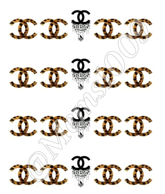 Chanel inspired Nail Decals water decals Chanel logo by Nailfun