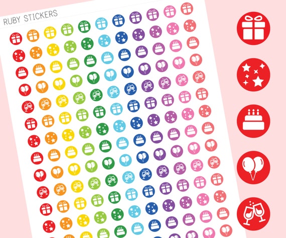 Birthday Planner Stickers Printable Planner Sticker