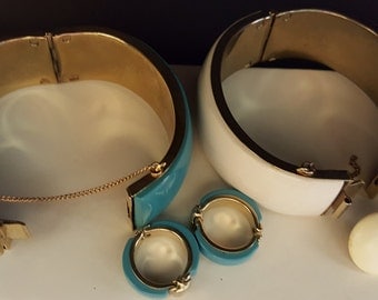 Vintage Bangle Bracelets and Earrings