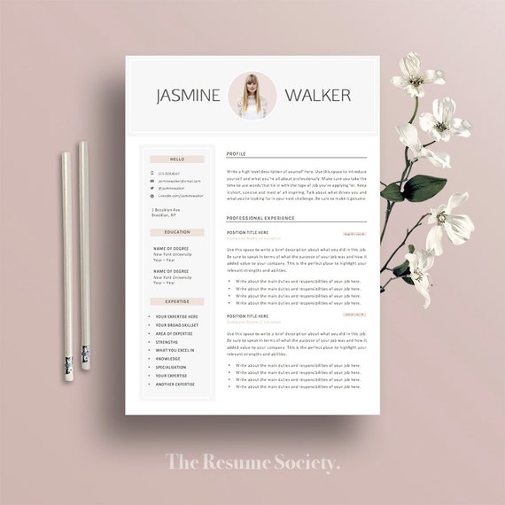 Resume Template 4 Page Cv Cover Letter By Theresumesociety