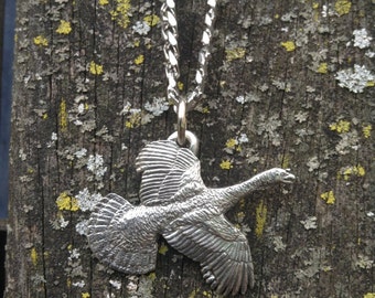 Flying Turkey Pendant Necklace