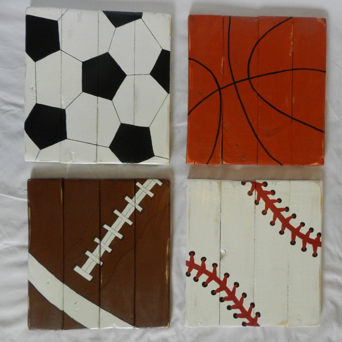 Wooden Sports Signs/Set of 4 Distressed Sports by PersonalTouch777