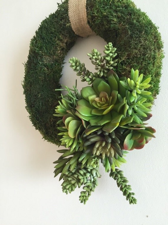 Succulent Arrangement Wreath Artificial by LoveJoySucculents