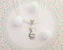 18K Gold Plated Magical Pony Unicorn Rainbow Pae Necklace