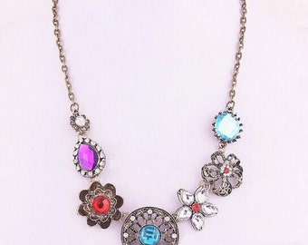 Necklace decorated with stones