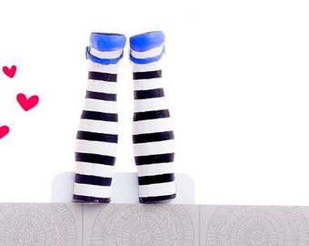 Alice in Wonderland bookmark, Custom bookmark, funny surprise, bookmark, gift for book lover, Unusual art bookmark, bookmark legs