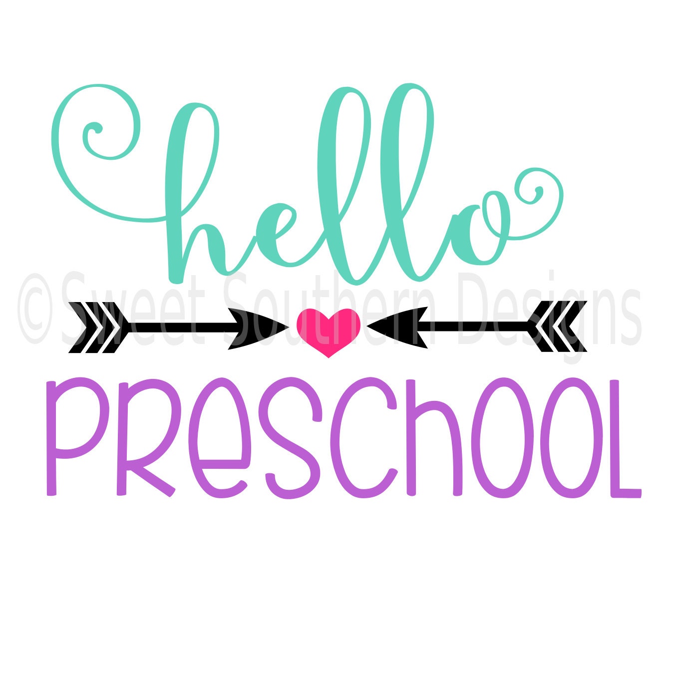 Download Hello preschool school SVG DXF instant download design for