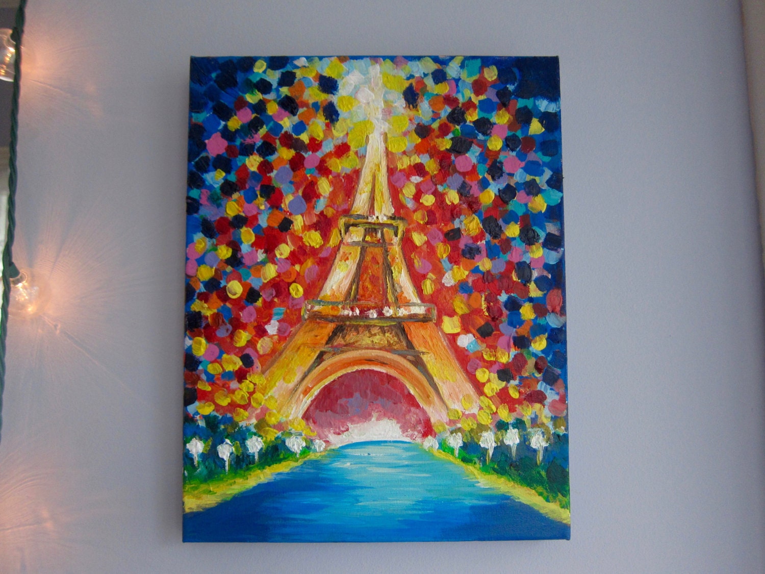 PARIS EIFFEL TOWER Original acrylic painting on canvas