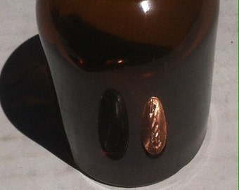 Vintage Amber Brown Antique Pharmacy Bottle, Thick Glass, Quality Glass, Old Time Glass, Quality Brown Medical Bottle