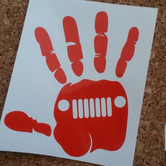Jeep Hand Decal Jeep Decal Car Decal by Southernbroaddecals1