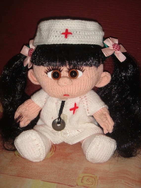 nurse knitted doll