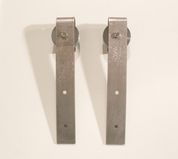 Industrial Sliding Barn Door Hardware Brushed Steel