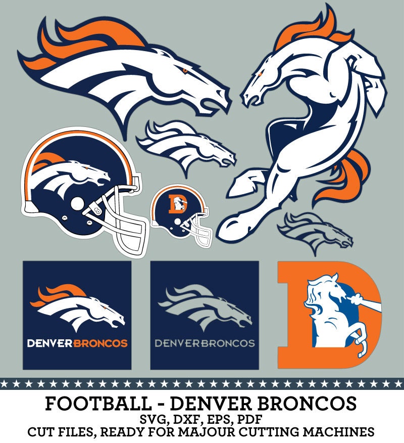 Denver Broncos Football Logo SVG dxf eps PDF by SVGsilhouetteDXF