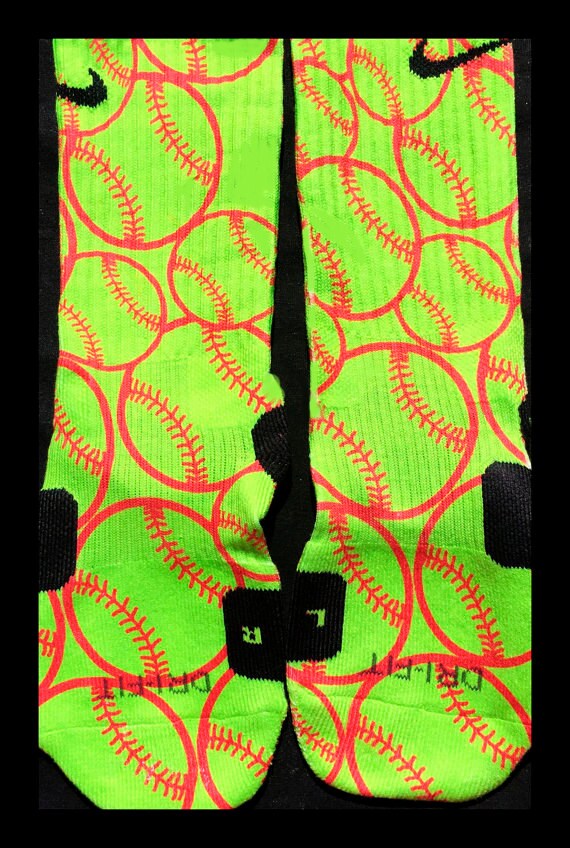 Softball Custom Nike Elite Socks by KristinAnnBoutique on Etsy