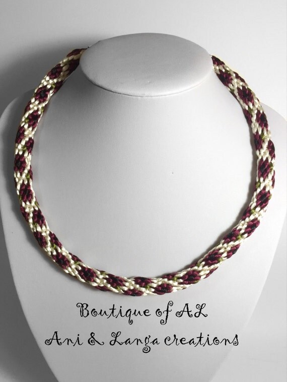 Items similar to Braided Necklace, Handmade Necklace, Kumihimo Necklace
