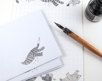 Writing Paper Set Printable Download Bird Design