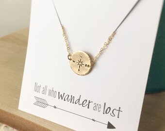 Compass Bracelet, Not All Who Wander Are Lost, Best Friend Bracelet, Long Distance, Graduation Gift, Traveling student Journey, study abroad