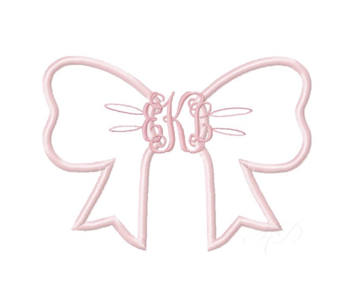 Bow Frame Ribbon Applique Embroidery Design Machine Embroidery
