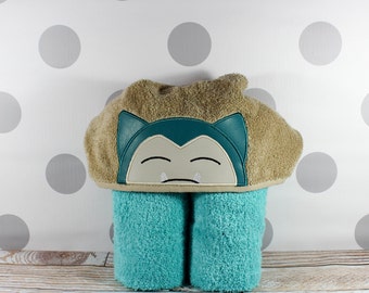 Toddler Snorlax Hooded Towel - Snorlax Towel for Bath, Beach, or Swimming Pool - Toddler Snorlax Towel - Great Christmas Gift Idea!
