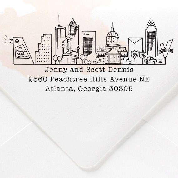 Atlanta Custom Return Address by NattyMichellePaperie