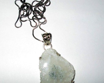 NECKLACE - SOLAR QUARTZ Eye- 925 - Sterling Silver - 18 inches - necklace258