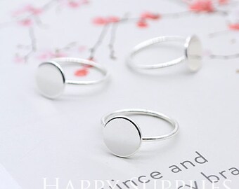 16.5mm Nickel Free - High Quality Silver Brass Ring with Round Pad (ZJ148)