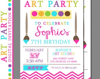 Art Party Invitation, Paint Party Invitation, Craft Party Invitation - Digital Art Party, Arts and Crafts, Printable Art Party Invitation