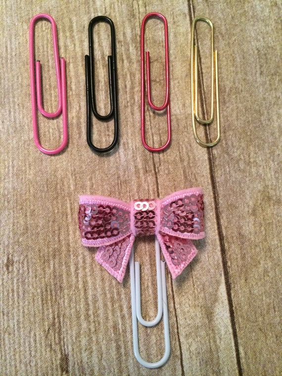 Planner Clips Light Pink 2 Sequin Bow For Planners