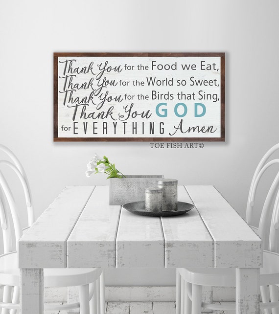 Thank You for the Food We Eat Blessing Sign Thank You for the Food We Eat Blessing Sign