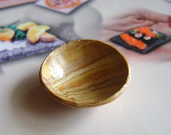 Dollshouse food 12th scale, 1 bowl olive wood imitation in polymer clay miniatures , Schüssel miniatur puppenhaus, bol maison de poupèes