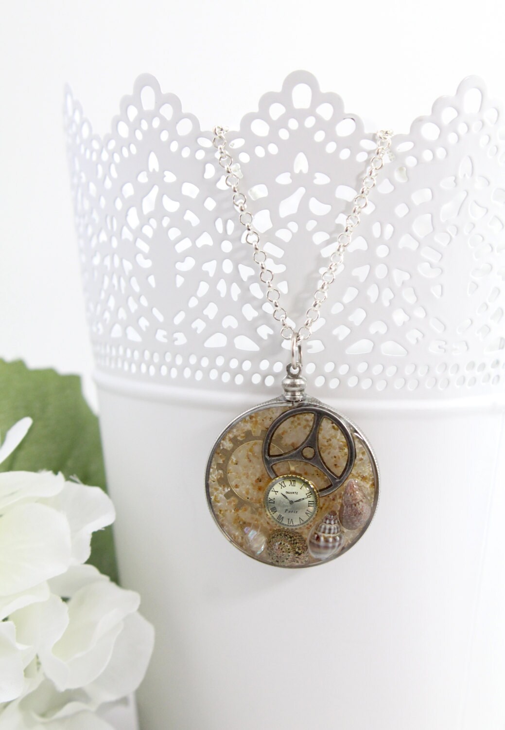 Resin Necklace Ocean Jewelry Layered Necklace Steampunk