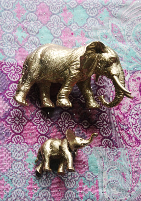 Large GOLD ELEPHANT Cake Topper Figurines by