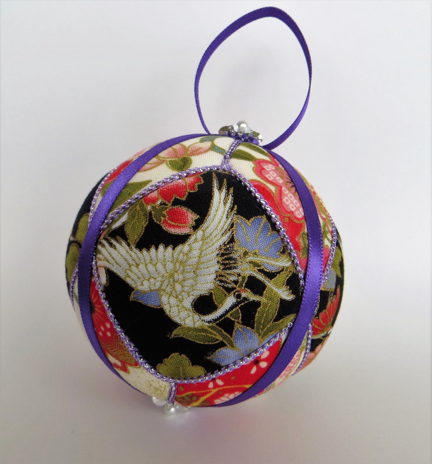 Japanese Ornament | japanese cranes kimekomi ornament Japanese Ornament | japanese cranes kimekomi ornament