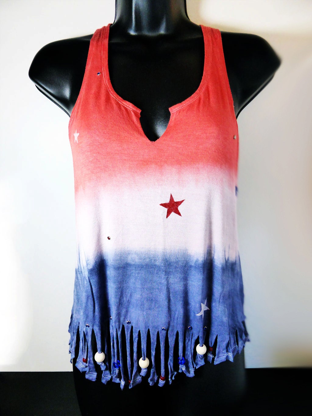 ladies red white and blue tops