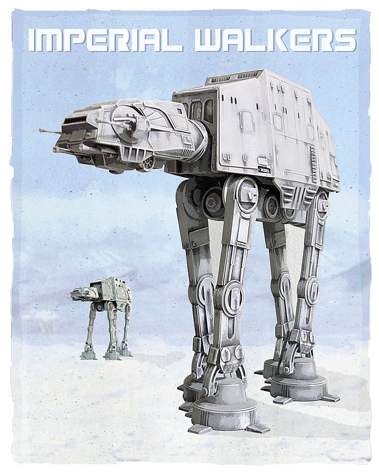 Star Wars Imperial Walkers Aka At At 8x10 11x14 Or 16x20