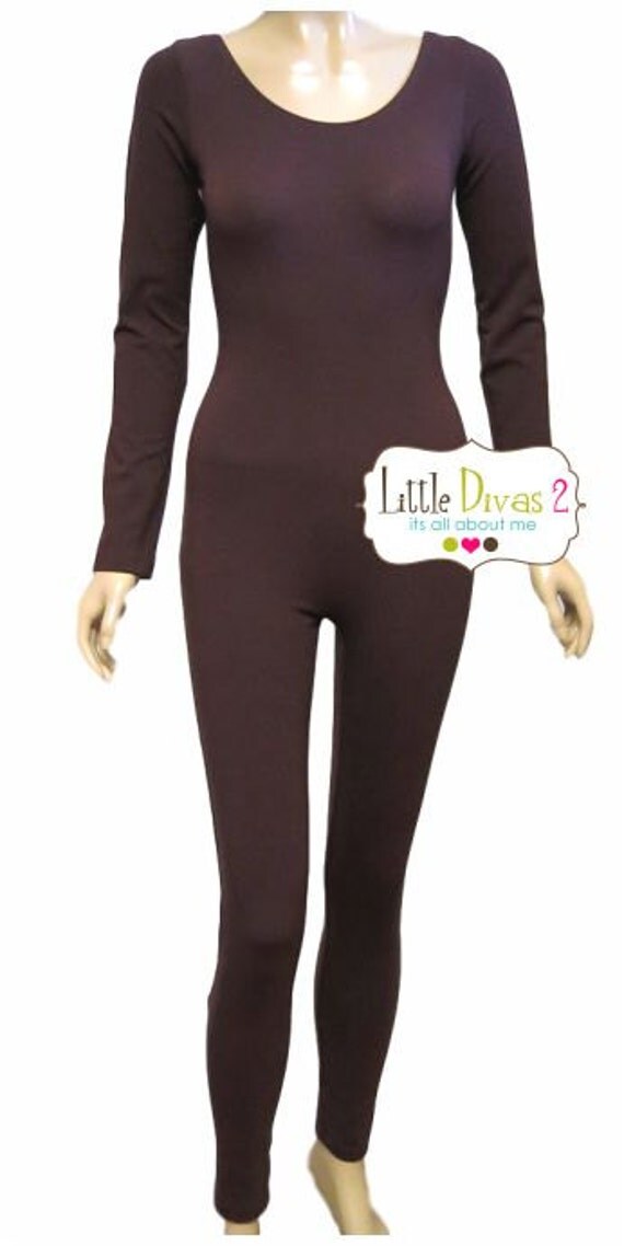BrownUNITARD /Adult Scoop Neck Long Sleeve Unitard....