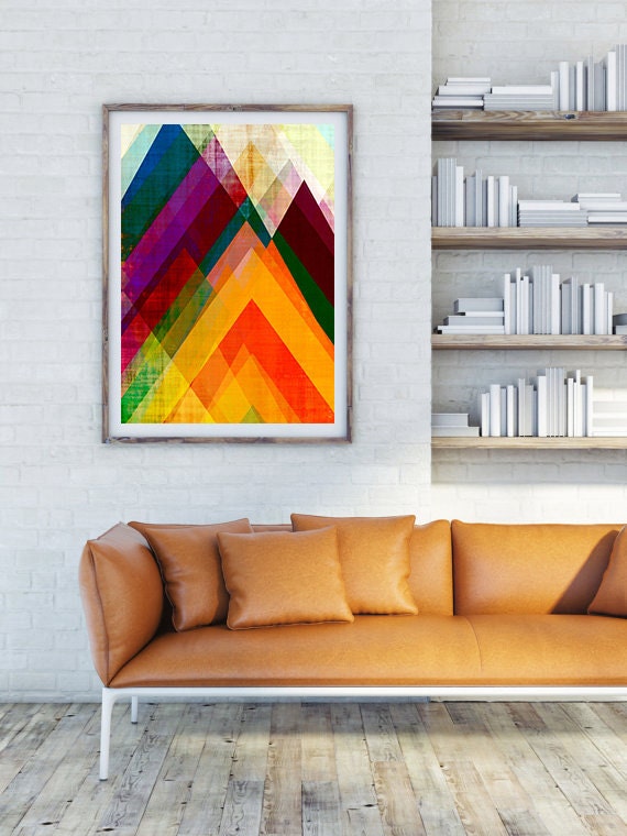 geometric wall art wall art bright colored art Danish